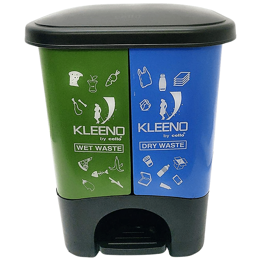 Cello Duo Plastic Pedal Dustbin For Wet & Dry Waste