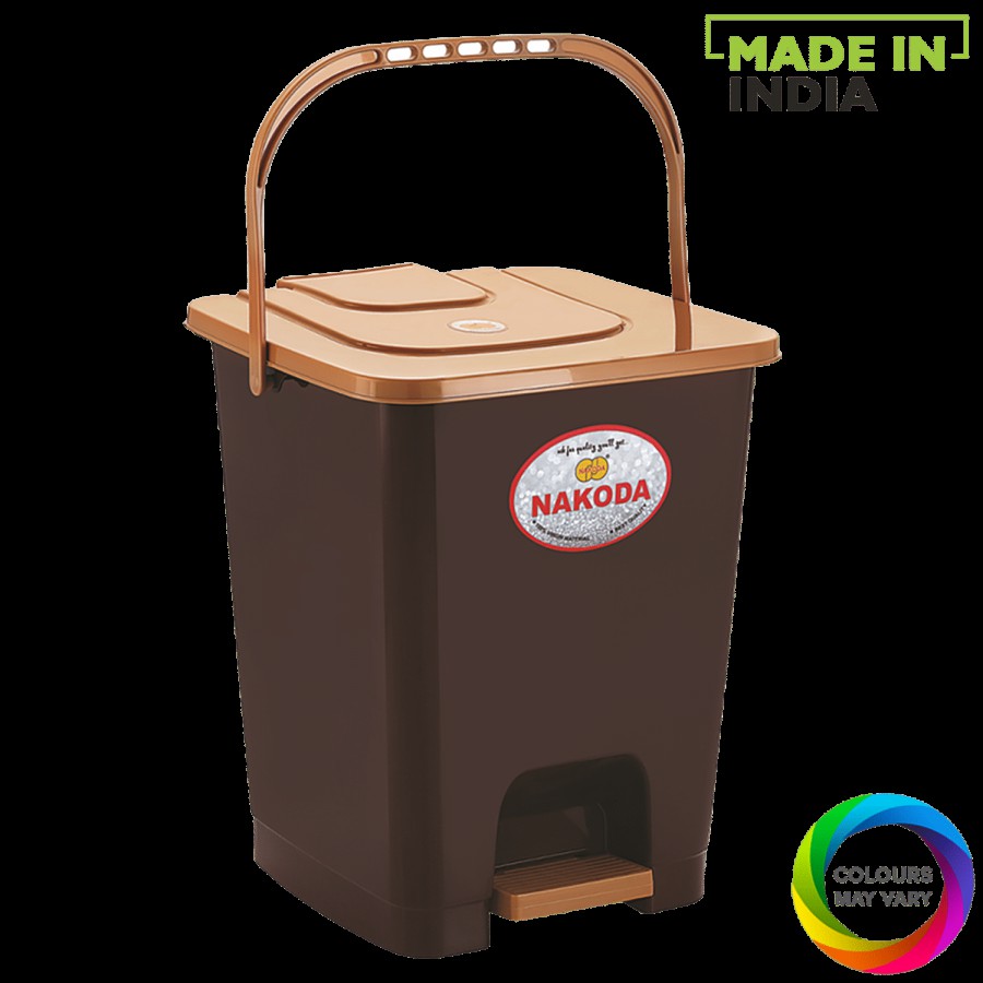 Nakoda Modern Square Plastic Pedal Dustbin / Garbage Bin - Assorted Colour