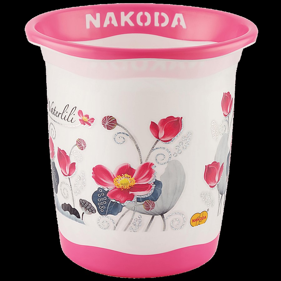 Nakoda Pixel Printed Open Dust & Waste Bin - Assorted Colour