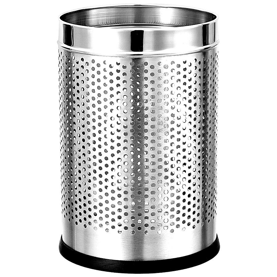 Omega Perforated Dustbin - Stainless Steel