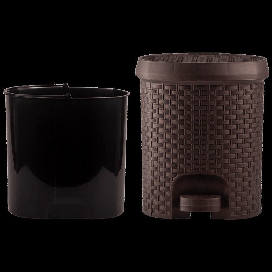 Polyset Java Plastic Dustbin / Garbage Bin With Inner Bucket - Matt Brown