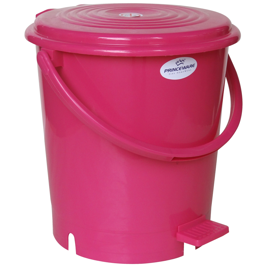 Princeware Pedal Plastic Dustbin / Garbage Bin with Lid - Pink Colour