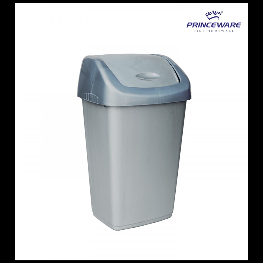 Princeware Plastic Dustbin / Garbage Bin swing with Lid - Grey Colour