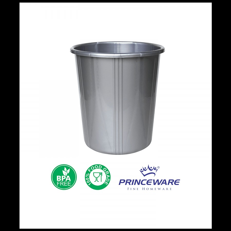 Princeware Princeware Plastic Dustbin / Garbage Bin without Lid - Grey Colour