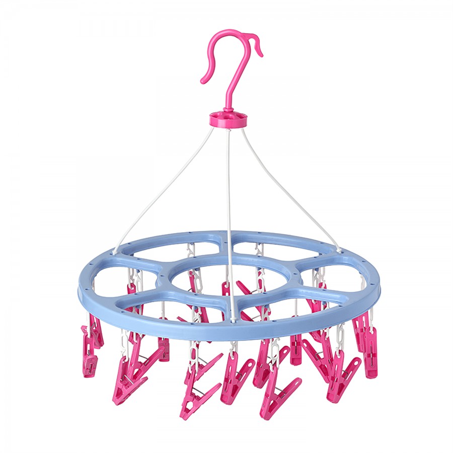 Mr. Boss Round Cloth Drying Hanger Stand/Kids Hanger With 24 Clips