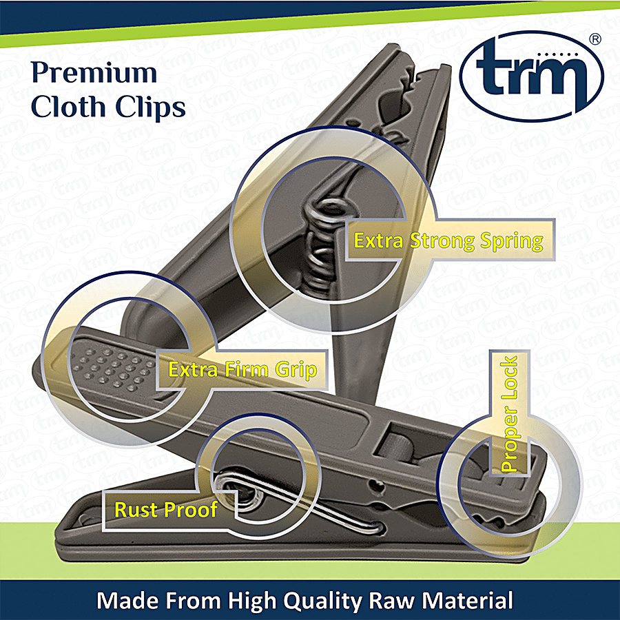 Trm Premium Plastic Hanging Cloth Drying Clips - 2mm