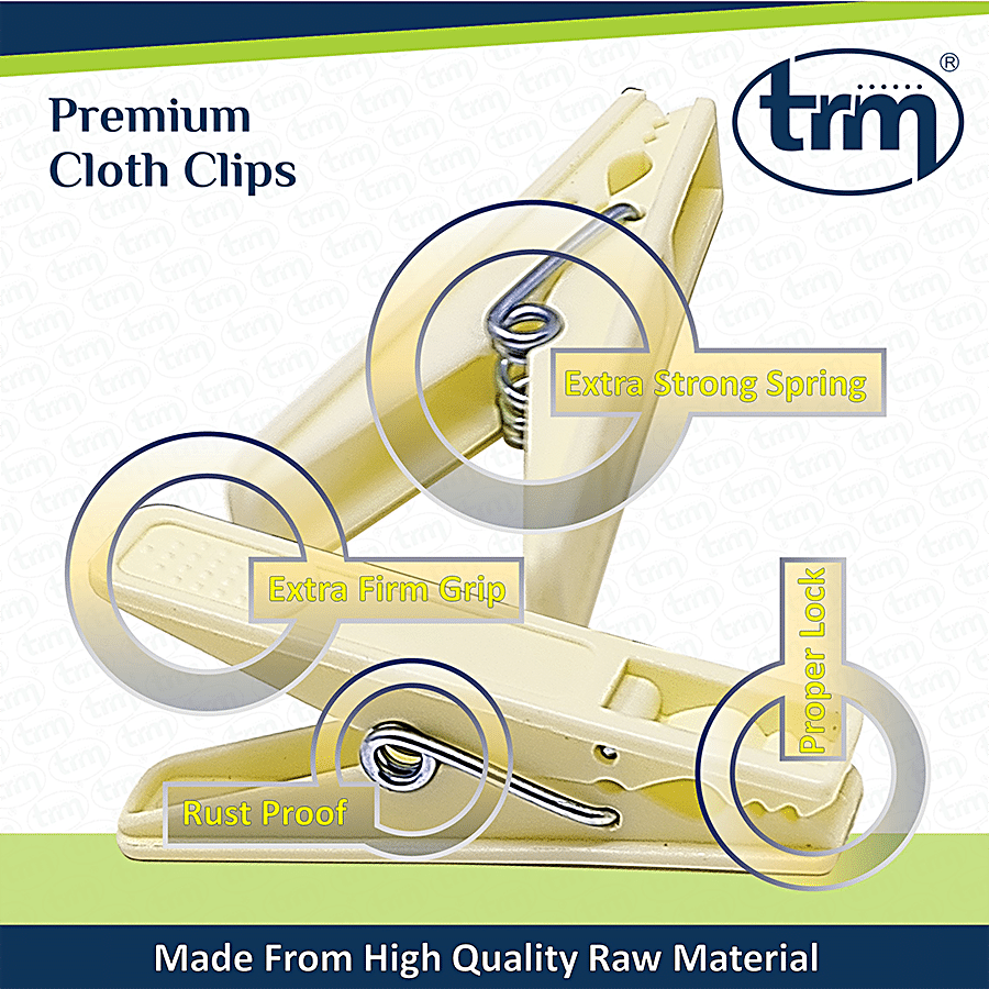 Trm Premium Plastic Hanging Cloth Drying Clips - 2mm