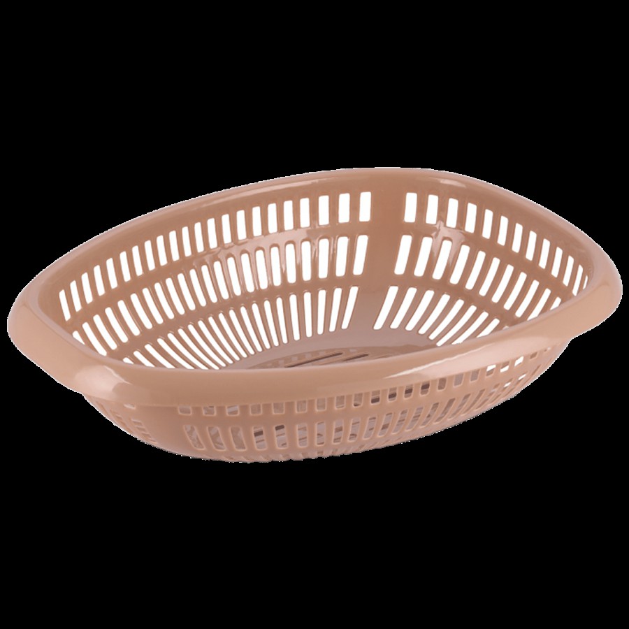 Flair Plastics Plastic Ovio Oval Carrying Basket - Light Ivory