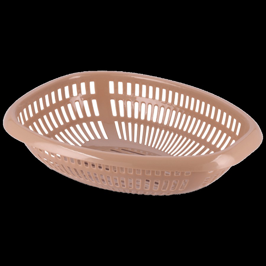 Flair Plastics Plastic Ovio Oval Carrying Basket - Light Ivory