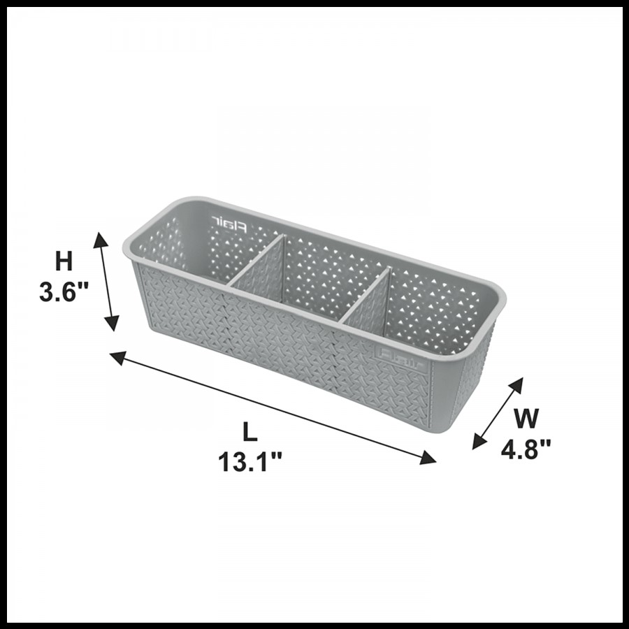 Flair Plastics Ultrahome Rectangle Basket - With Partition