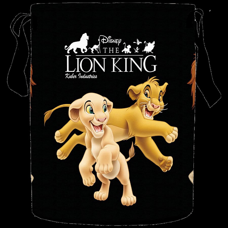 Kuber Industries Disney Lion King Printed Foldable Laundry Basket - With Handle