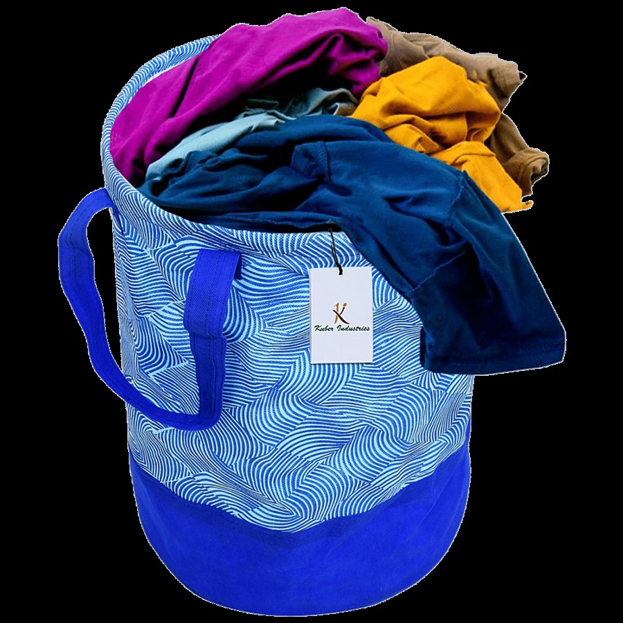 Kuber Industries Laheriya Printed Canvas Laundry Basket - CTKTC034625