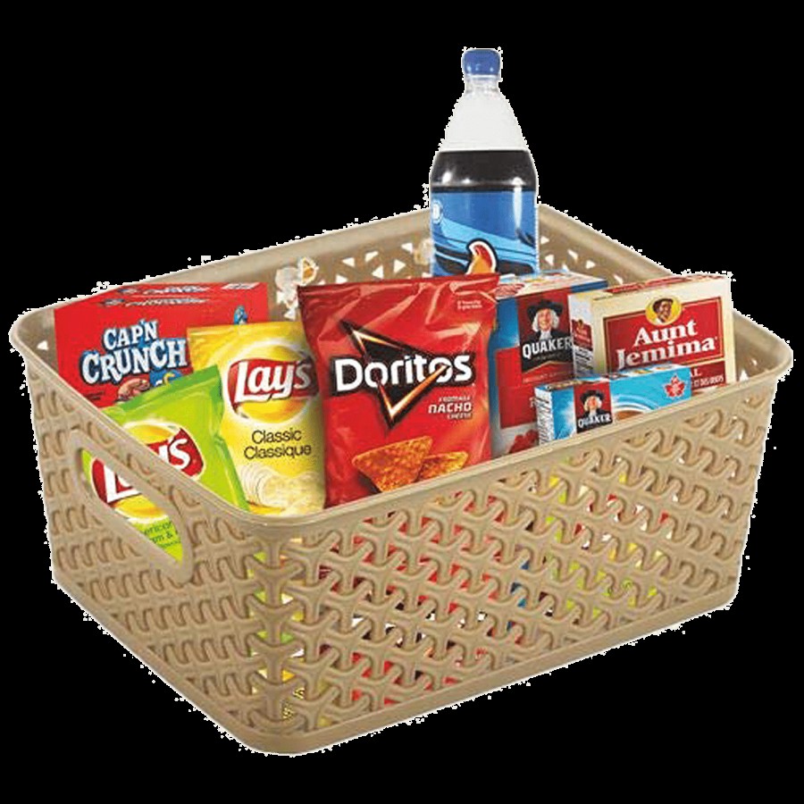 Kuber Industries Plastic Solitaire Storage Basket - With Lid