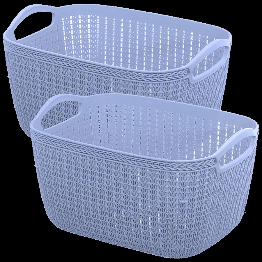 Kuber Industries Plastic Storage Baskets - With Handles