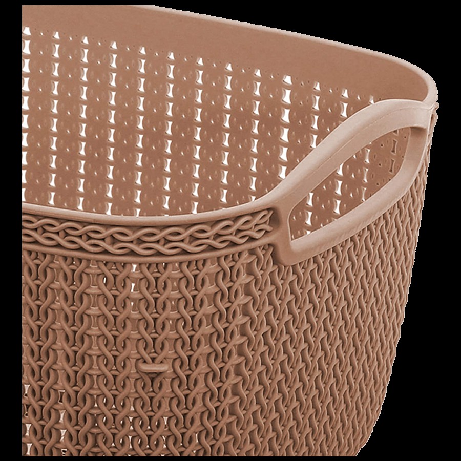 Kuber Industries Unbreakable Plastic Storage Basket - With Handle