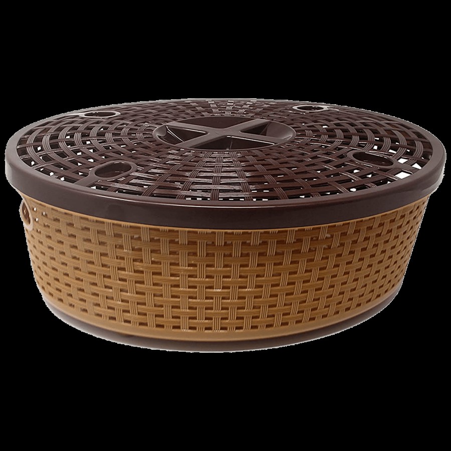 Nakoda Coco Oval Basket With Lid - Medium