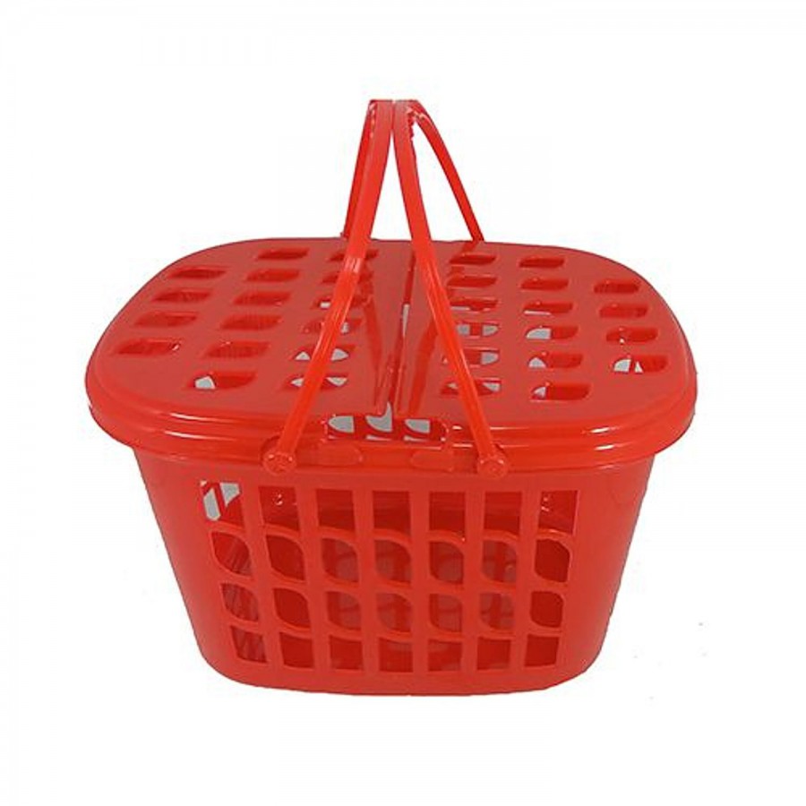 Nakoda Maharaja Plastic Basket With Lid - Small