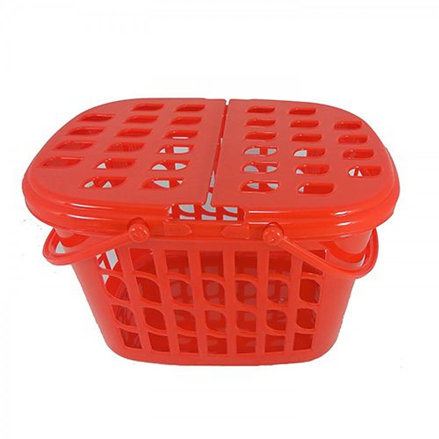 Nakoda Maharaja Plastic Basket With Lid - Small