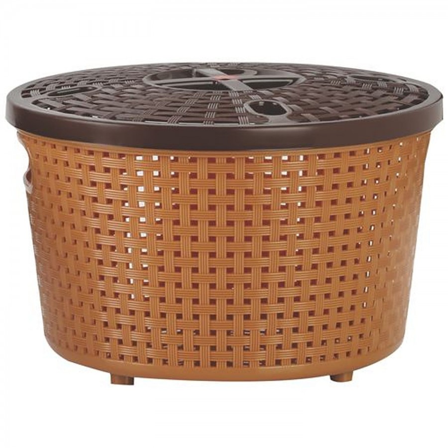 Nakoda Plastic Basket With Lid - Round