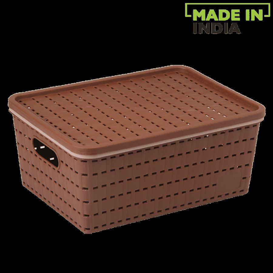 Nayasa Gloria Fruit Plastic Basket Medium - Brown