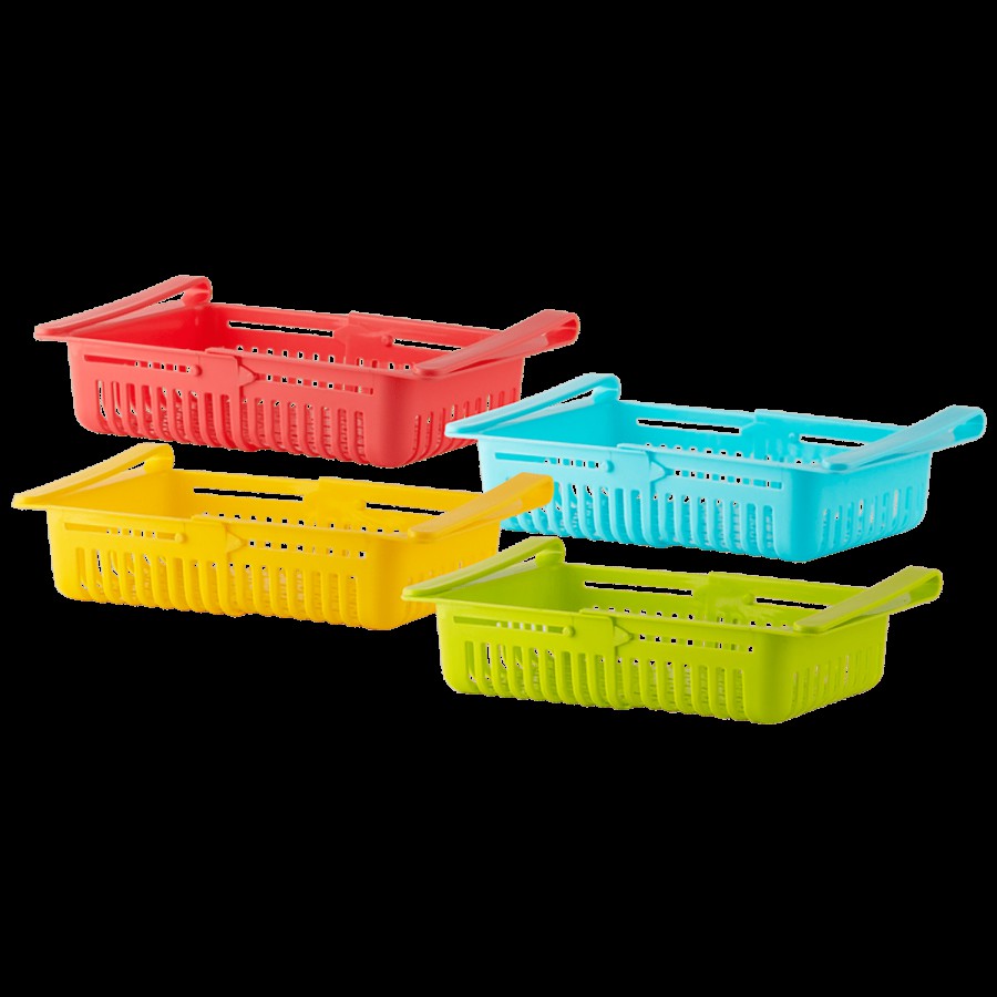 Polyset Expandable Fridge Basket - Blue+Red+Green+Yellow