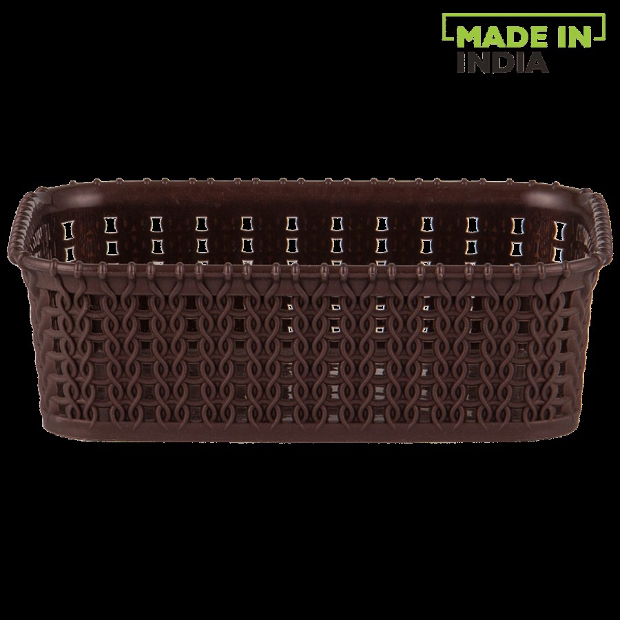 Polyset Marvel 15 Multi Storage Plastic Basket Without Lid - Matt Brown