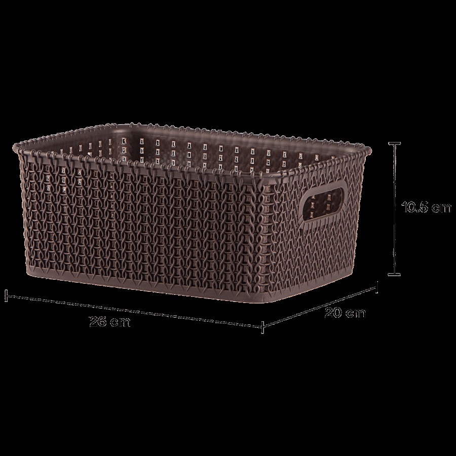 Polyset Marvel 50 Multi Storage Plastic Basket Without Lid - Matt Brown