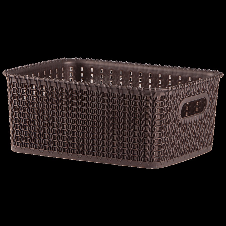 Polyset Marvel 50 Multi Storage Plastic Basket Without Lid - Matt Brown