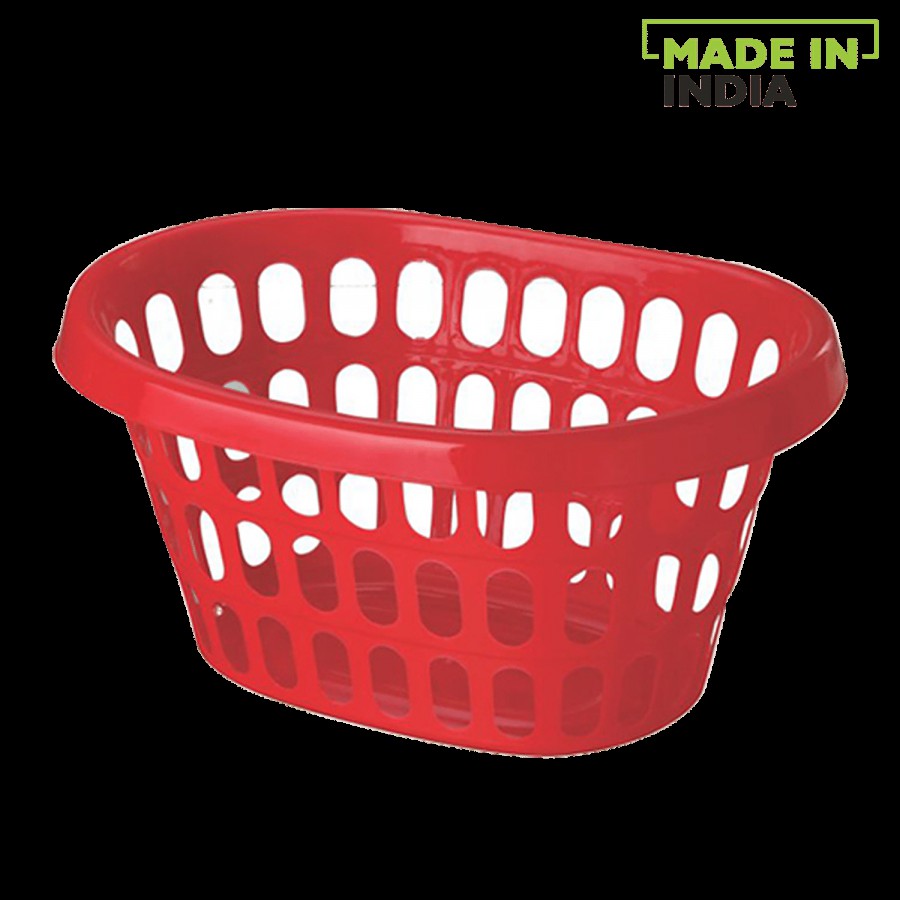 Ratan Multipurpose Plastic Basket - Red