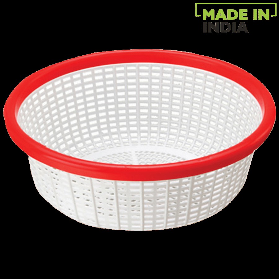 Ratan Plastic Basket Fruit & Vegetable Colander/Basket/Strainer - Large