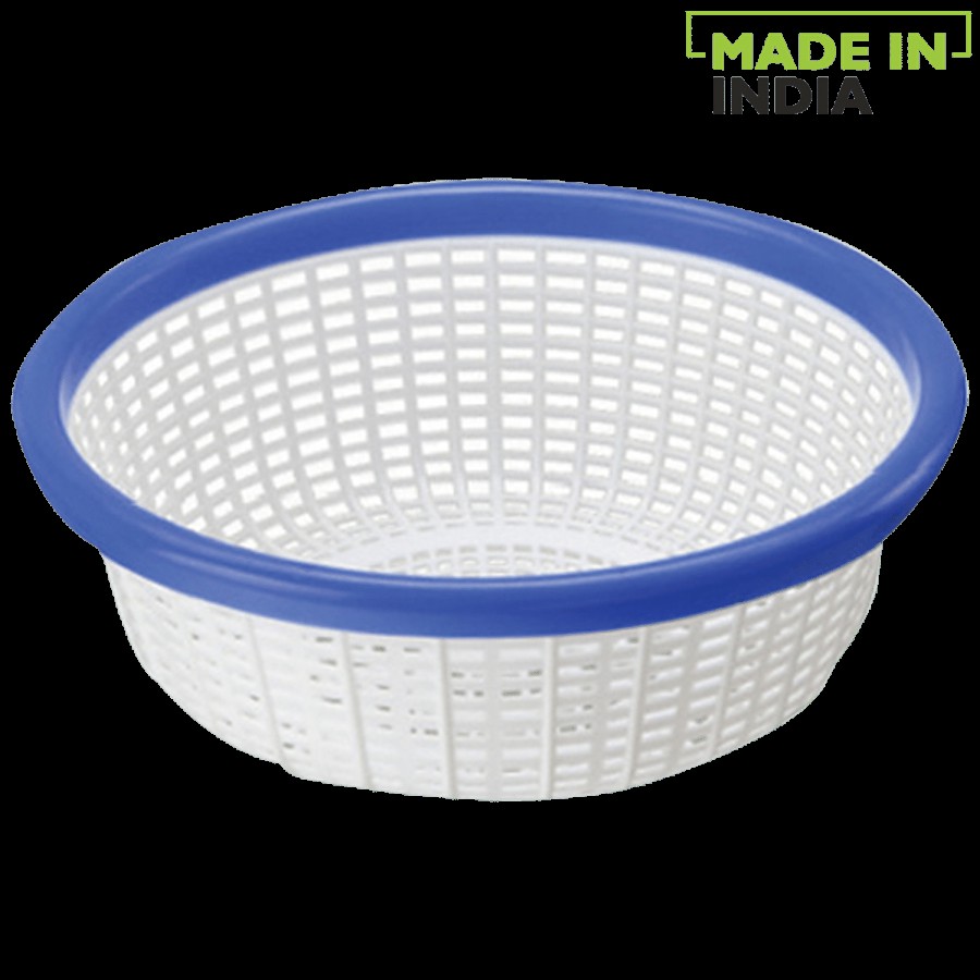 Ratan Plastic Basket Fruit & Vegetable Colander/Strainer - Medium