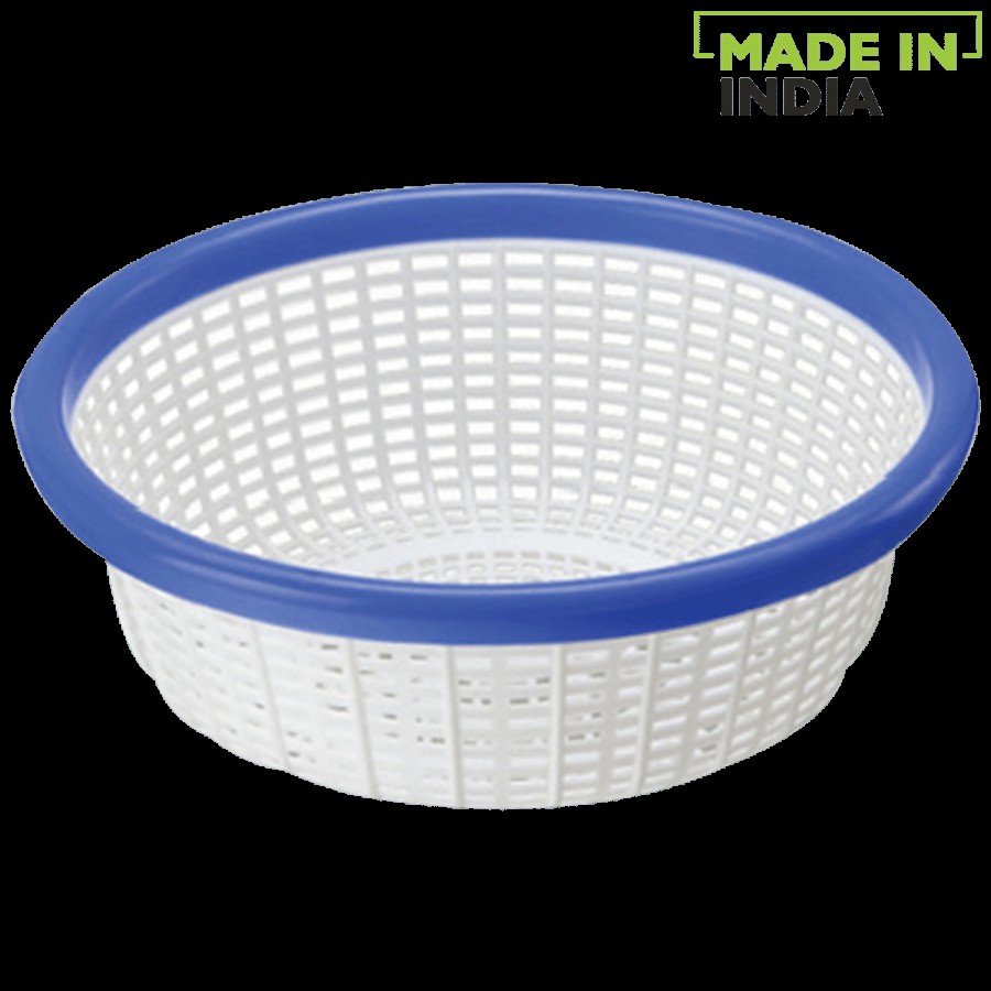 Ratan Plastic Basket Fruit & Vegetable Colander/Strainer - Small