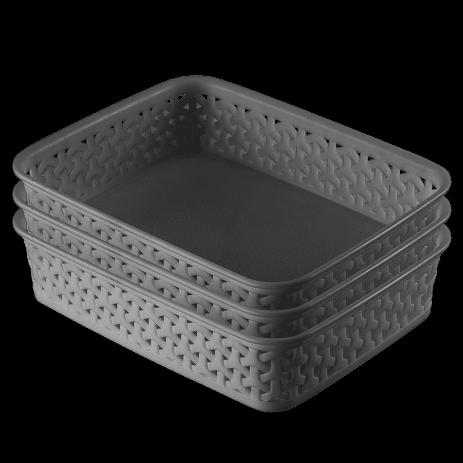 Ratan Royal Multipurpose Fruits/Vegetable Basket - Grey Colour