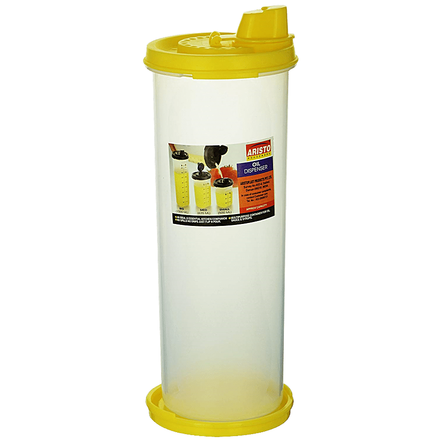 Aristo Multipurpose Plastic Oil Can & Dispenser - Assorted Colour