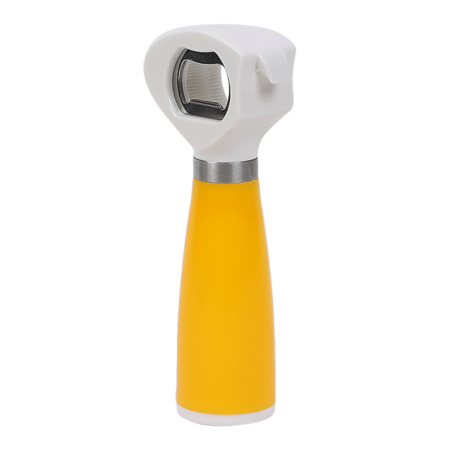 H&B Bottle Opener With Silicone Grip - Yellow