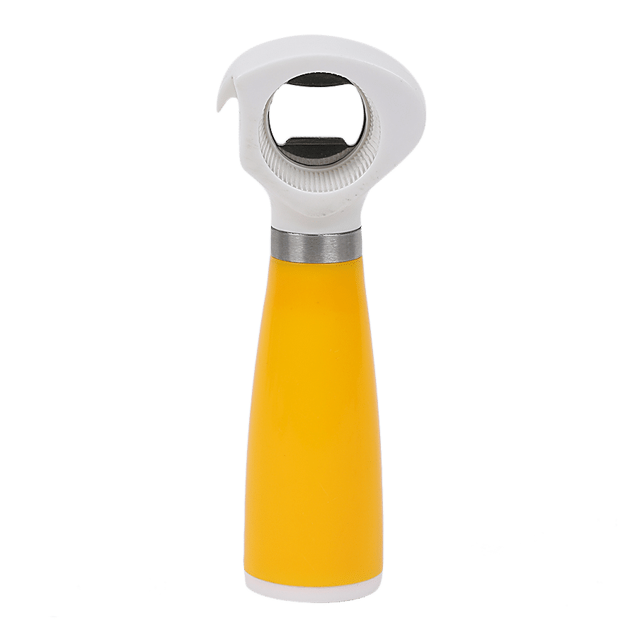 H&B Bottle Opener With Silicone Grip - Yellow