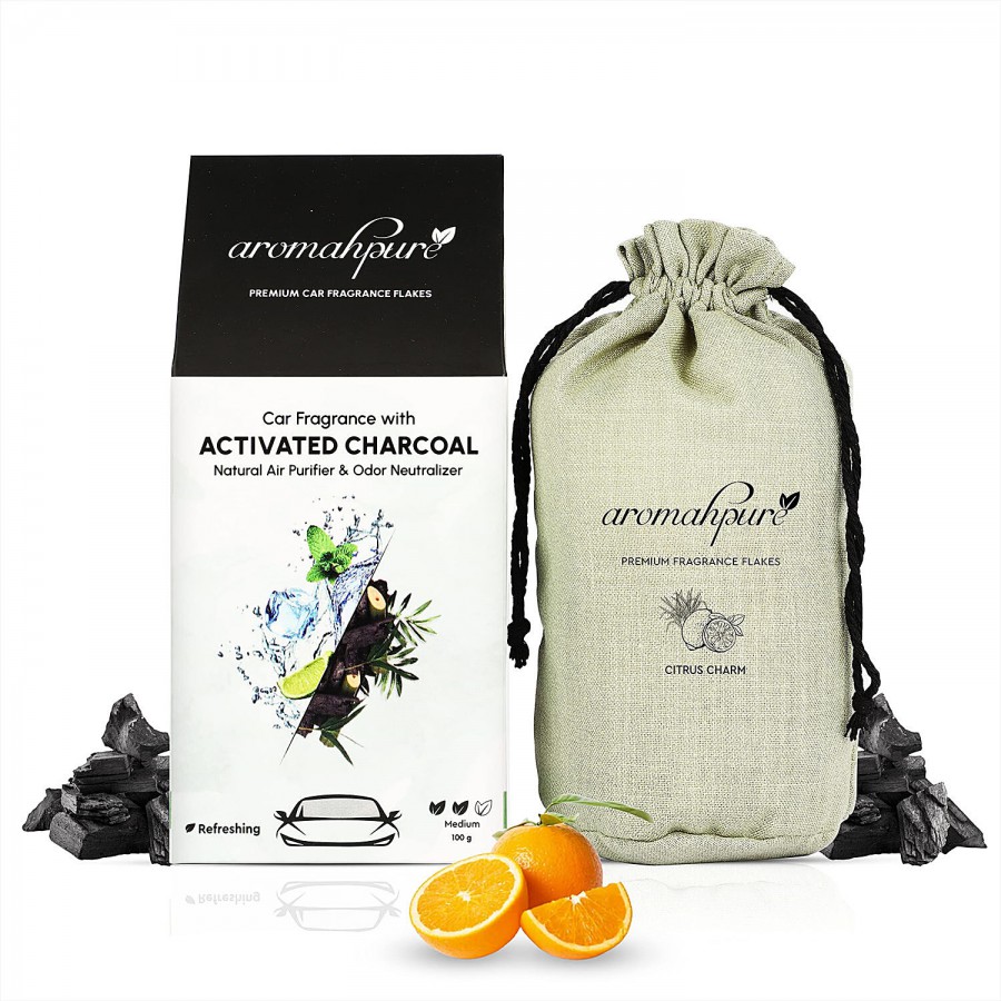 Aromahpure Premium Car Perfume Fragrance Flakes - With Activated Charcoal