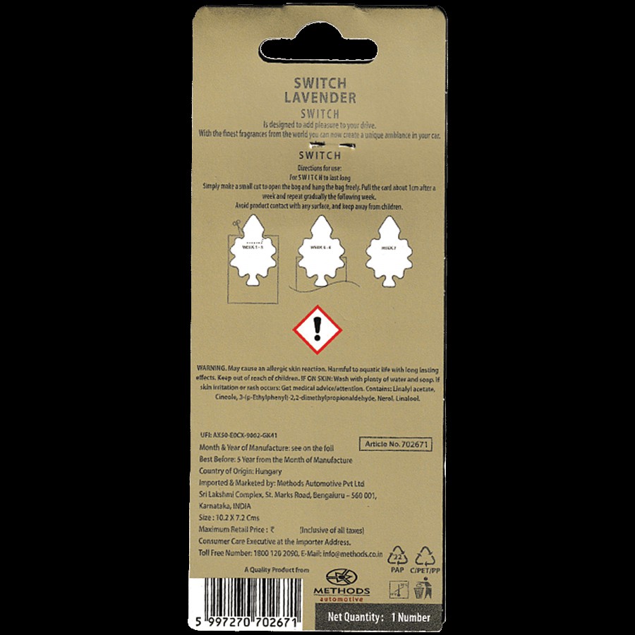 Switch Car Air Freshener - Lavender