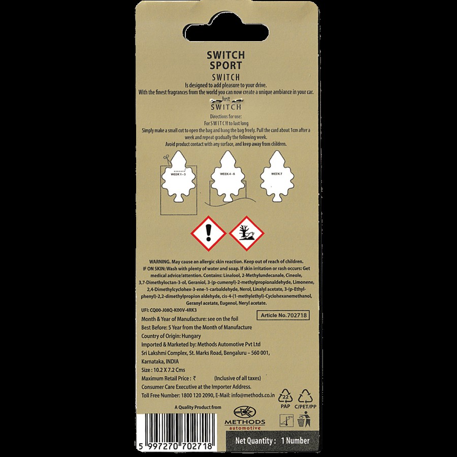 Switch Car Air Freshener - Sport