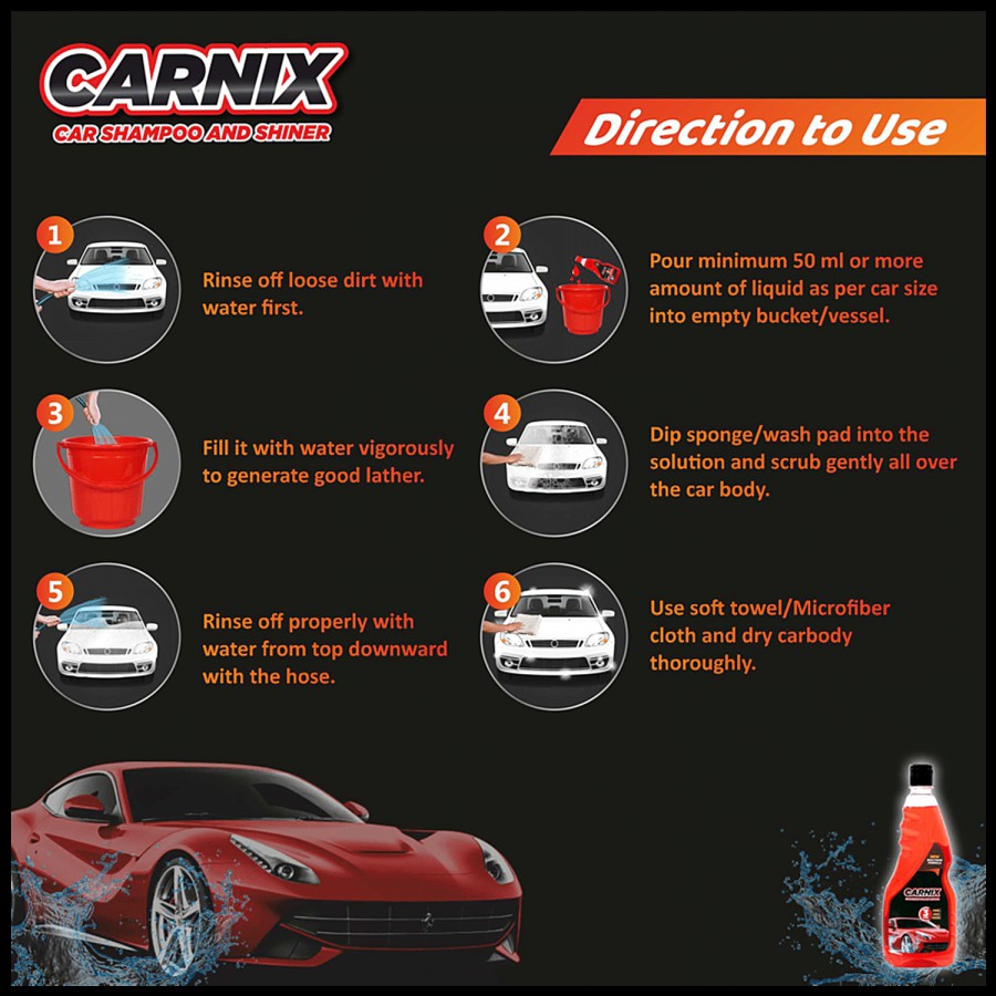 Carnix Car Shampoo & Shiner - Rich Foam Generating Formula