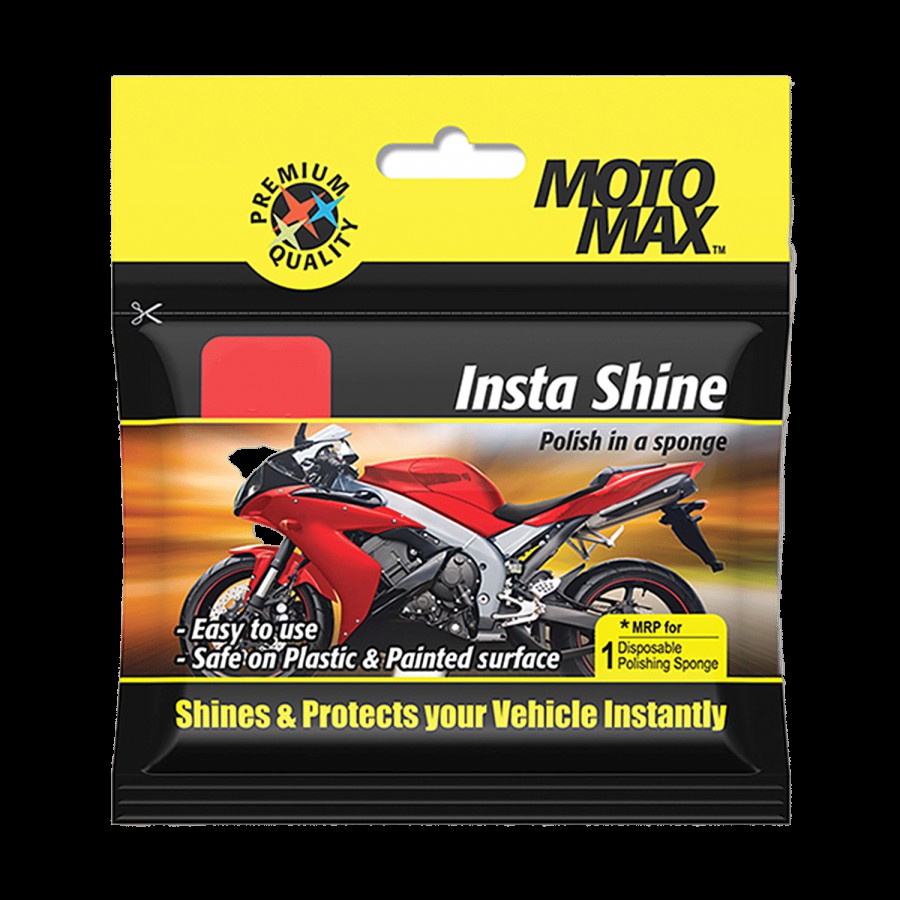 Motomax Insta Shine Disposable Polishing Sponge - Cleans Vehicles