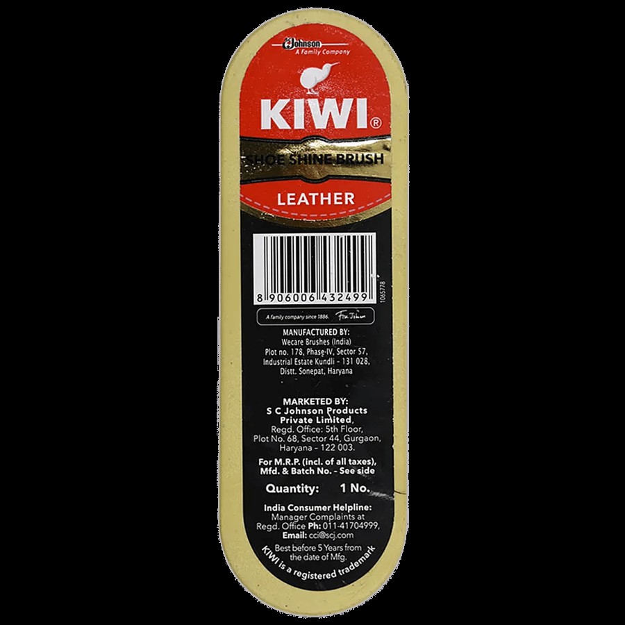 Kiwi Shoe Shine Brush - Leather 1 Pc - Mini + Kiwi Shoe Polish - Dark Tan 40g