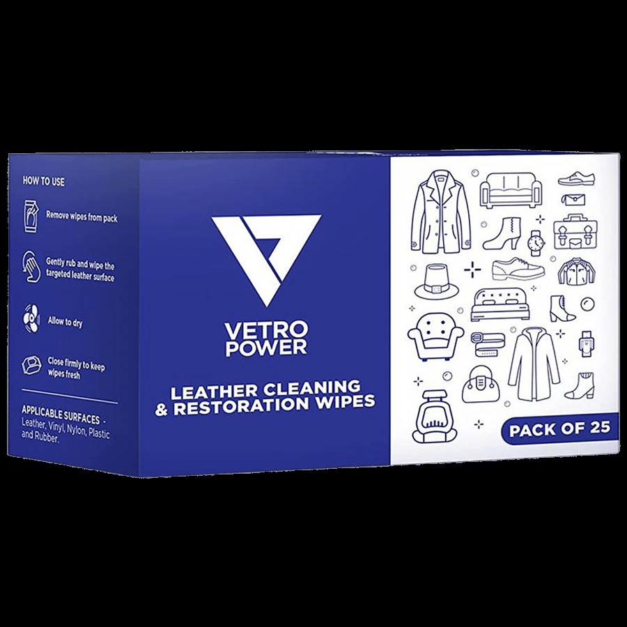 Vetro Power Leather Cleaning & Restoration Wipes