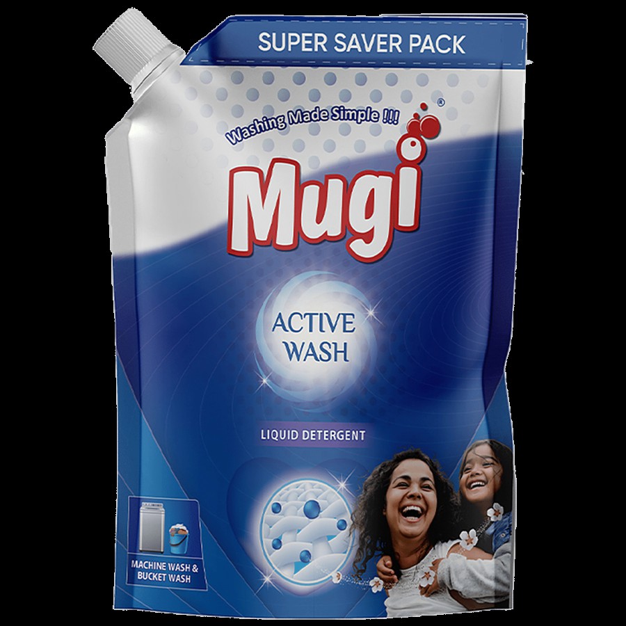 mugi   Active Wash Liquid Detergent - Suitable For Machine & Bucket Wash