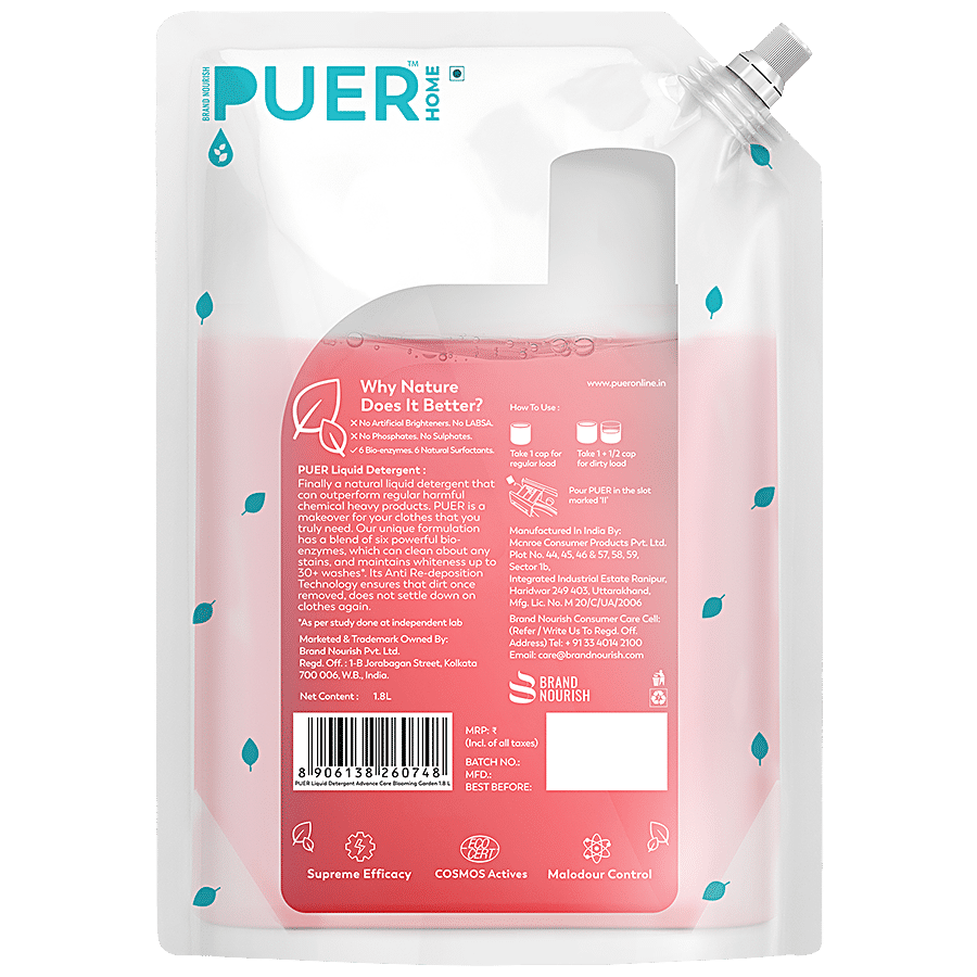 Brand Nourish's PUER Liquid Detergent Advance Care - Blooming Garden