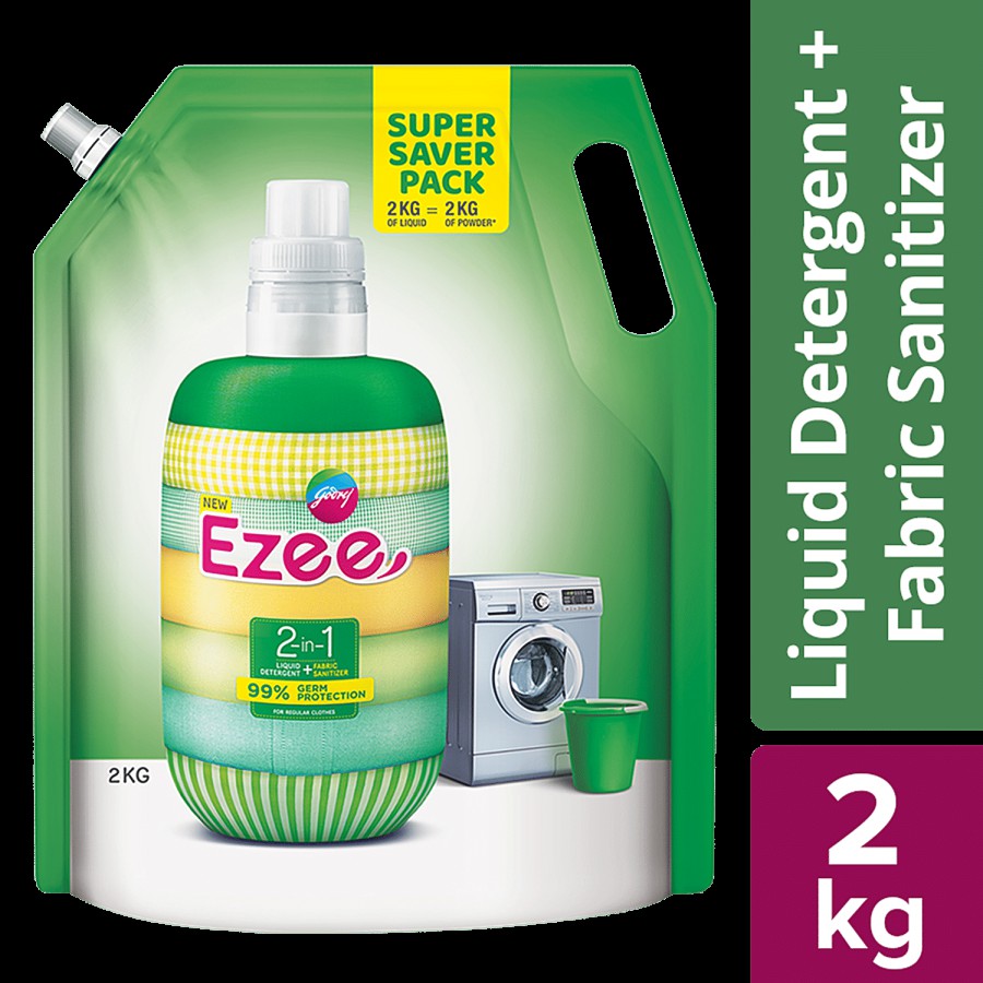 Ezee  Ezee 2-in-1 Liquid Detergent + Fabric Sanitizer - For Regular Clothes