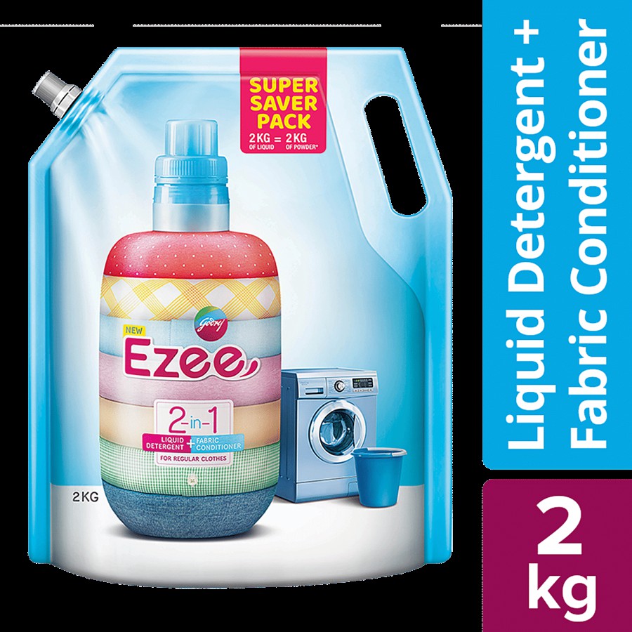 Godrej Ezee 2-In-1 Liquid Detergent + Fabric Conditioner - Front Load