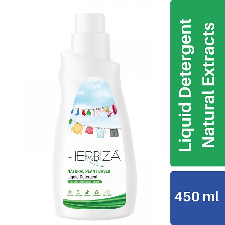 Herbiza Natural Plant Based Liquid Detergent - Removes Tough Stains