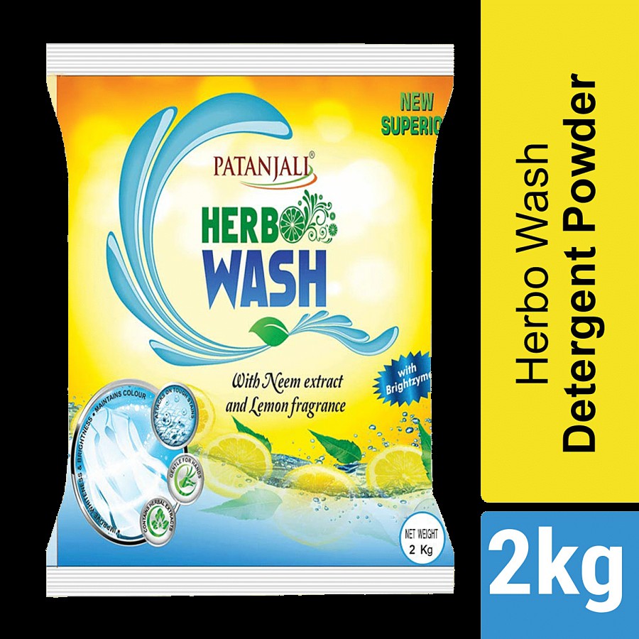 Patanjali Herbo Wash Detergent Powder - Neem Extract & Lemon