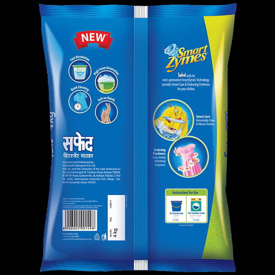 Safed Detergent Powder - Smartzymes Technology